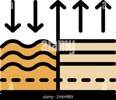 Wrinkles skin icon. Outline wrinkles skin vector icon color flat isolated Stock Vector