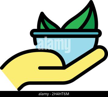 Aloe essential oils icon. Outline aloe essential oils vector icon color flat isolated Stock Vector