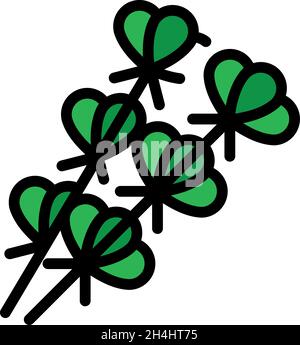 Plants essential oils icon. Outline plants essential oils vector icon color flat isolated Stock Vector