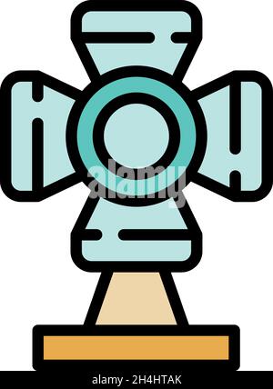 Spotlight icon. Outline spotlight vector icon color flat isolated Stock Vector