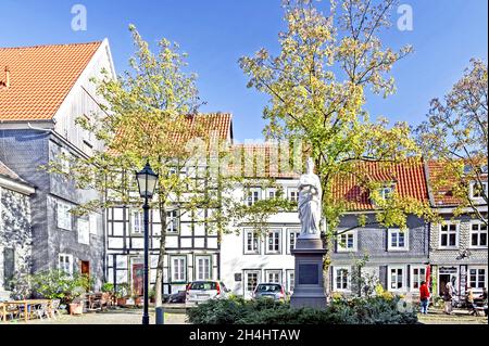 Mittelalterlicher Stadtkern von Hattingen, Nordrhein-Westfalen. Mediaeval Town Hattingen in North Rhine-Westphalia Stock Photo