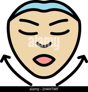 Wrinkles treatment icon. Outline wrinkles treatment vector icon color flat isolated Stock Vector