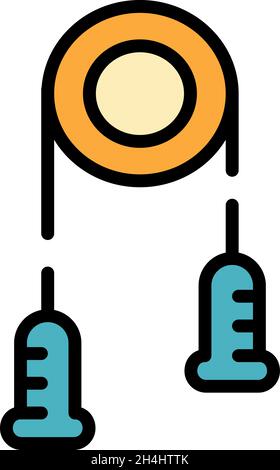 Exercise equipment icon. Outline exercise equipment vector icon color flat isolated Stock Vector