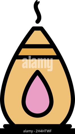 Aromatherapy diffuser icon. Outline aromatherapy diffuser vector icon color flat isolated Stock Vector
