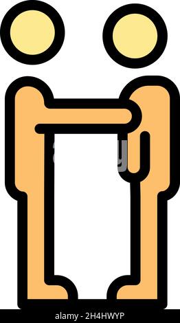 Support people icon. Outline support people vector icon color flat isolated Stock Vector