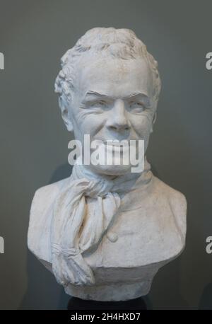 Bust of French sculptor Étienne Maurice Falconet by French sculptor Marie-Anne Collot (1767-1773) on display in the Museum of Fine Arts (Musée des Beaux-Arts de Nancy) in Nancy, France. Stock Photo