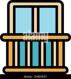 Quiet spaces balcony icon. Outline quiet spaces balcony vector icon color flat isolated Stock Vector