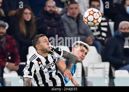 Turin, Piedmont, Italy. 2nd Nov, 2021. Turin, Italy-November 02, 2021: the UEFA Champions League group H match between Juventus and Zenit St. Petersburg at Allianz Stadium on November 2, 2021 in Turin, Italy (Credit Image: © Stefano Guidi/ZUMA Press Wire) Stock Photo