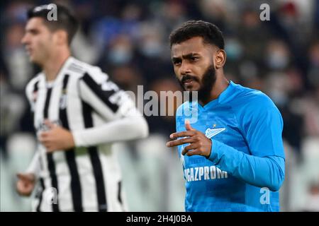 Turin, Piedmont, Italy. 2nd Nov, 2021. Turin, Italy-November 02, 2021: the UEFA Champions League group H match between Juventus and Zenit St. Petersburg at Allianz Stadium on November 2, 2021 in Turin, Italy (Credit Image: © Stefano Guidi/ZUMA Press Wire) Stock Photo