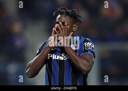 Atalanta’s Duvan Zapata reacts during the UEFA Champions League, Group F match at the Gewiss Stadium, Bergamo. Picture date: Tuesday November 2, 2021. Stock Photo