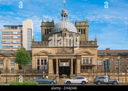 Harrogate UK, view of the Royal Baths building (1897), which also comprises the town's famous Turkish Baths, Harrogate, North Yorkshire, England, UK Stock Photo