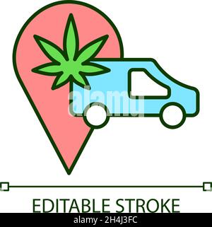 Cannabis transportation RGB color icon Stock Vector