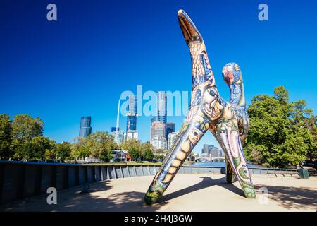 Angel Sculpture in Melbourne Australia Stock Photo