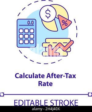 Calculate after-tax rate concept icon Stock Vector