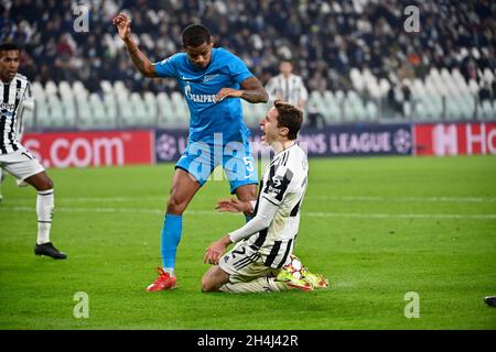 Turin, Piedmont, Italy. 2nd Nov, 2021. Turin, Italy-November 02, 2021: the UEFA Champions League group H match between Juventus and Zenit St. Petersburg at Allianz Stadium on November 2, 2021 in Turin, Italy (Credit Image: © Stefano Guidi/ZUMA Press Wire) Stock Photo