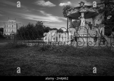 Villa Pamphili Rome, Italy. long exposure black and white photography Stock Photo