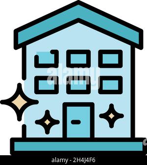 House disinfection icon. Outline house disinfection vector icon color flat isolated Stock Vector