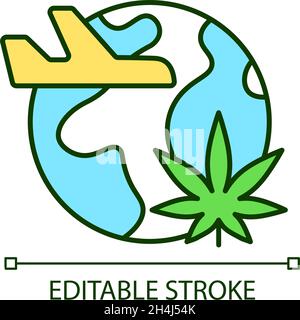 Cannabis tourism RGB color icon Stock Vector