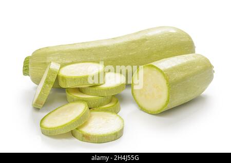 zucchini on white background with soft shadow Stock Photo