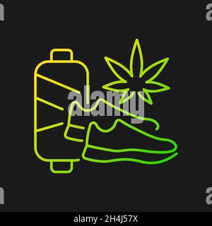 Cannabis shoes gradient vector icon for dark theme Stock Vector