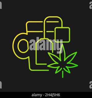 Weed tea gradient vector icon for dark theme Stock Vector