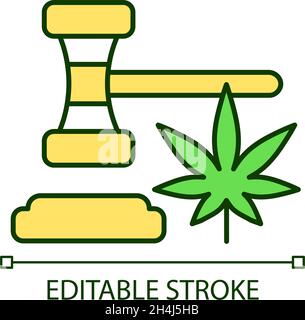Cannabis legalization RGB color icon Stock Vector