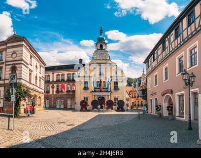 KULMBACH, GERMANY - CIRCA AUGUST, 2021: The Rathaus of Kulmbach, Bavaria, Germany Stock Photo