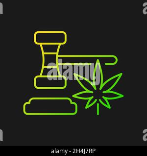 Cannabis legalization gradient vector icon for dark theme Stock Vector