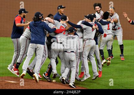 Houston, Texas. Nov. 2, 2021, Max Fried of the Atlanta Braves pitches  against the Houston Astros in Game 6 of the World Series on Nov. 2, 2021,  at Minute Maid Park in