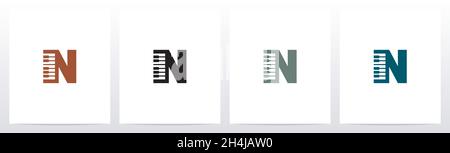 Piano Tuts On Letter Logo Design N Stock Vector