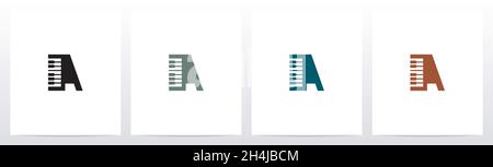 Piano Tuts On Letter Logo Design A Stock Vector