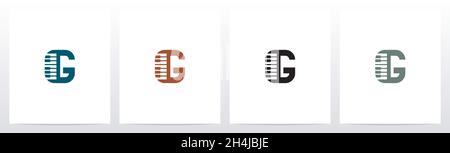 Piano Tuts On Letter Logo Design G Stock Vector