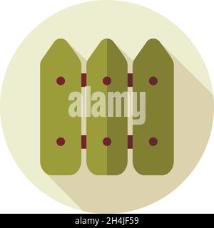 Fence flat vector icon isolated, garden, eps 10 Stock Vector