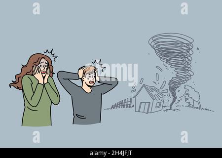 Destructive tornado landscape scene Stock Vector Image & Art - Alamy