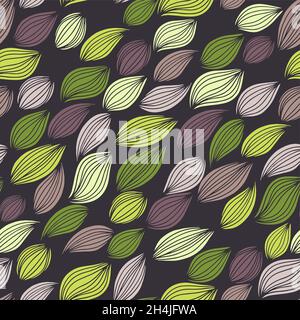 Waves seamless vector pattern, abstract hand drawn doodles background Stock Vector