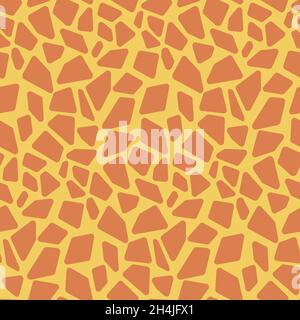 Animal seamless pattern giraffe skin, imitation of giraffe spots on fabric, flat design vector illustration Stock Vector