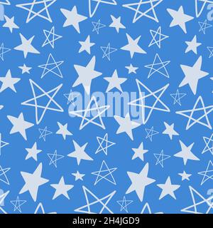 Seamless pattern, starry sky, simple design vector illustration with star element Stock Vector