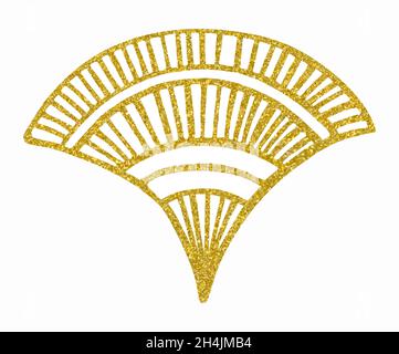 Seamless vector pattern with flower fan on white background. Stock Vector