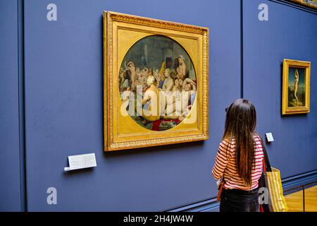 France, Paris, Louvre museum, the Turkish Bath by Jean-Auguste-Dominique INGRES Stock Photo