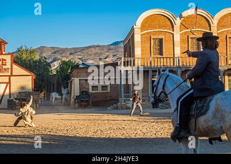 Spain, Andalusia, Almeria province, Tabernas desert, western town of Mini Hollywood (also called Oasys) Stock Photo