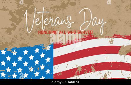 Veterans Day holiday banner for the National celebration on the 11th of November Stock Vector