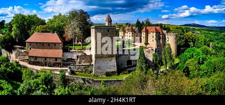 France, Saone et Loire, Chateau de Couches castle Stock Photo