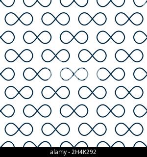 Infinity icon seamless pattern background. Ornament can be used for gift wrapping paper, pattern fills Stock Vector