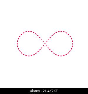 infinity symbol, simple icon dashed line. dotted icon. Stock vector illustration Stock Vector