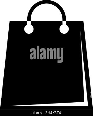 Shopping Bag for Sale, Packet or Package for Buy. Flat Vector Icon illustration. Simple black symbol on white background. Shopping Bag, Package sign d Stock Vector