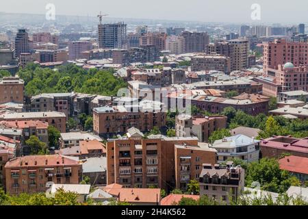 Skyline of Yerevan from the Cascade complex, Armenia Stock Photo