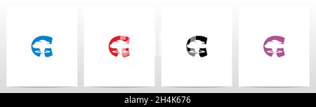 Mushroom Cloud On Letter Logo Design C Stock Vector