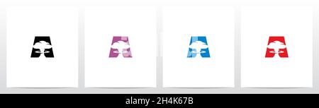 Mushroom Cloud On Letter Logo Design A Stock Vector