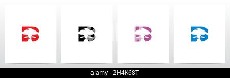 Mushroom Cloud On Letter Logo Design B Stock Vector