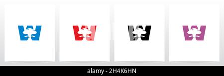 Mushroom Cloud On Letter Logo Design W Stock Vector